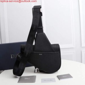 Replica Dior 1ADPO093 Saddle Men Bag Grained Calfskin Black 2