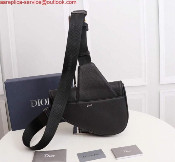 Replica Dior 1ADPO093 Saddle Men Bag Grained Calfskin Black 3