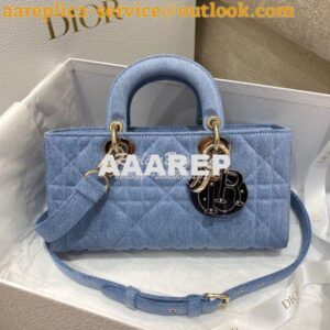 Replica Dior Lady D-Joy Bag Blue Cannage Denim M0540 2