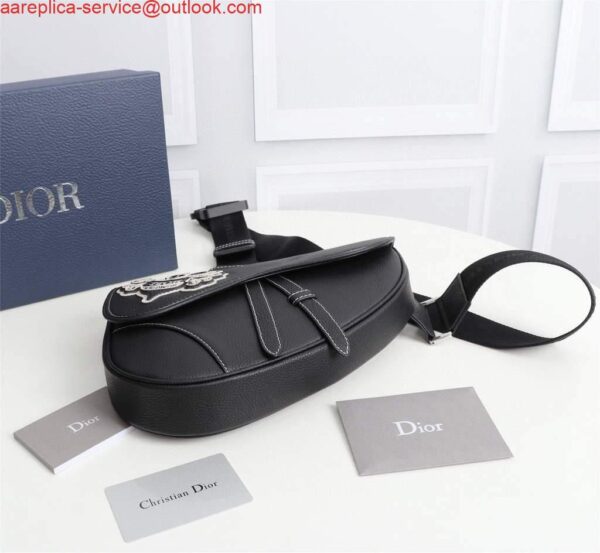 Replica Dior 1ADPO093 Saddle Men Bag Grained Calfskin Black 4