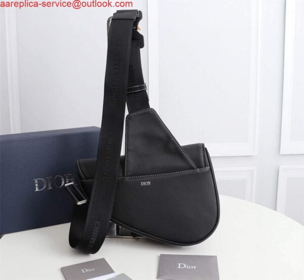 Replica Dior 1ADPO093 Saddle Men Bag Grained Calfskin Black 6