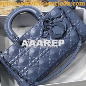 Replica Dior Lady D-Joy Bag Denim Cannage Calfskin with Diamond Motif 2