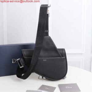 Replica Dior 1ADPO093 Saddle Men Bag Grained Calfskin Black 2