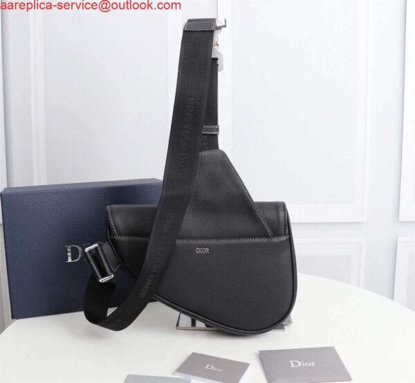 Replica Dior 1ADPO093 Saddle Men Bag Grained Calfskin Black 4