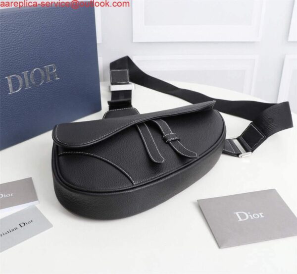 Replica Dior 1ADPO093 Saddle Men Bag Grained Calfskin Black 5