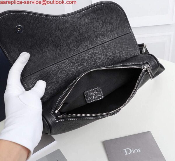 Replica Dior 1ADPO093 Saddle Men Bag Grained Calfskin Black 9