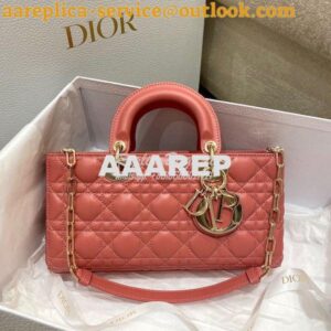 Replica Dior Lady D-Joy Bag Dusty Coral Pink Cannage Lambskin M0540O