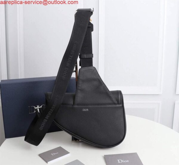 Replica Dior 1ADPO093 Saddle Men Bag Grained Calfskin Black 5