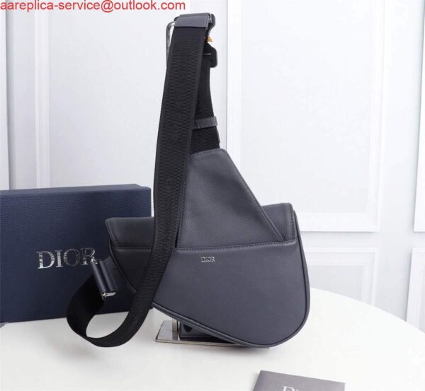 Replica Dior 1ADPO093 Saddle Men Bag Grained Calfskin Gray 3