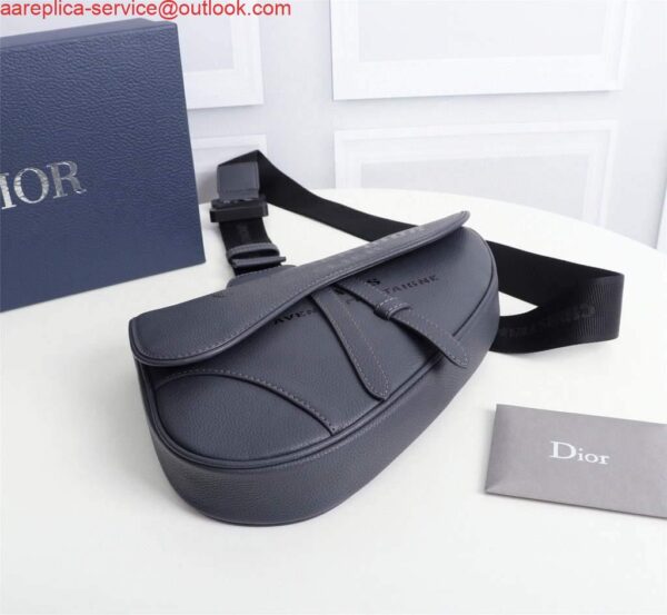 Replica Dior 1ADPO093 Saddle Men Bag Grained Calfskin Gray 4