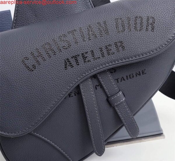 Replica Dior 1ADPO093 Saddle Men Bag Grained Calfskin Gray 6