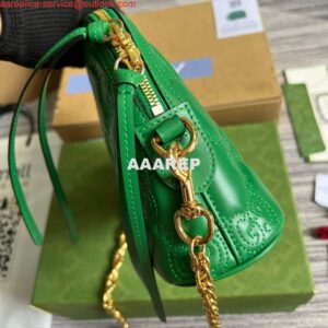 Replica Gucci 702229 GG matelassé leather shoulder bag Bright green 2