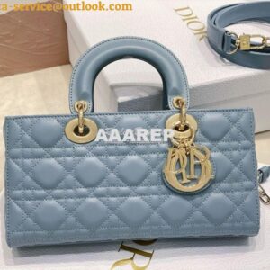 Replica Dior Lady D-Joy Bag Horizon Blue Cannage Lambskin M0540O 2