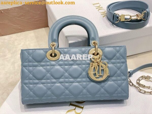 Replica Dior Lady D-Joy Bag Horizon Blue Cannage Lambskin M0540O 4