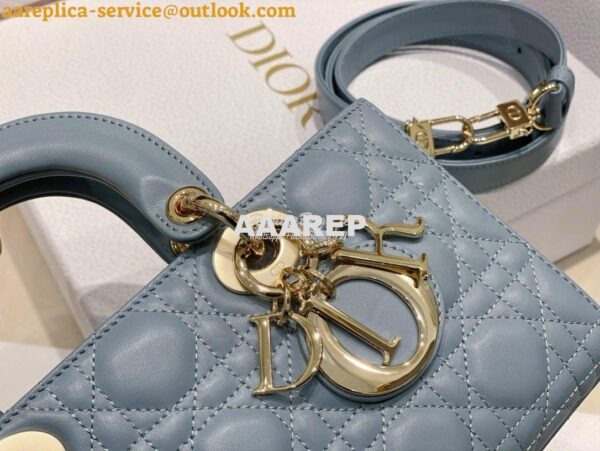 Replica Dior Lady D-Joy Bag Horizon Blue Cannage Lambskin M0540O 5