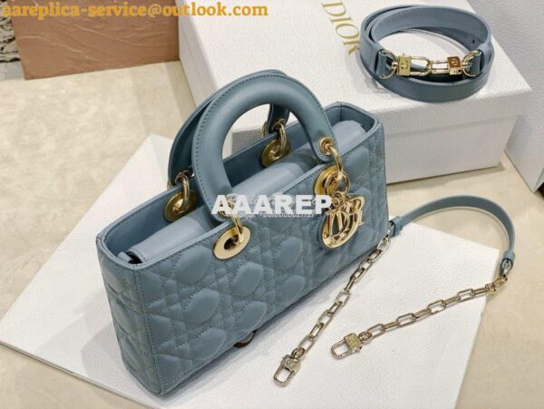 Replica Dior Lady D-Joy Bag Horizon Blue Cannage Lambskin M0540O 6