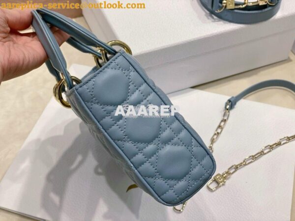 Replica Dior Lady D-Joy Bag Horizon Blue Cannage Lambskin M0540O 7