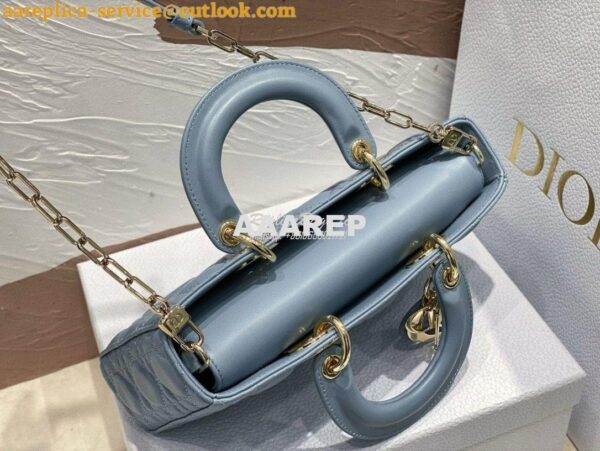 Replica Dior Lady D-Joy Bag Horizon Blue Cannage Lambskin M0540O 8