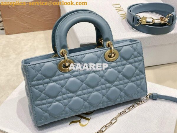 Replica Dior Lady D-Joy Bag Horizon Blue Cannage Lambskin M0540O 9