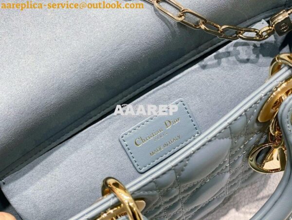 Replica Dior Lady D-Joy Bag Horizon Blue Cannage Lambskin M0540O 10