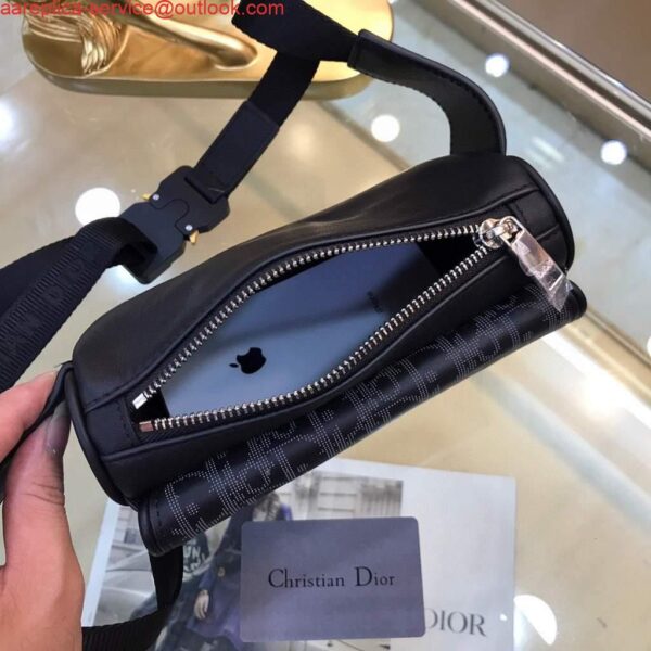 Replica Dior 1ADPO223 Saddle Belt Bag Dior Oblique Galaxy Leather Black 7