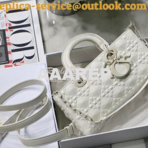 Replica Dior Lady D-Joy Bag Latte Cannage Calfskin with Diamond Motif 2