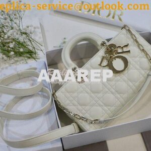 Replica Dior Lady D-Joy Bag Latte Cannage Lambskin M0540O