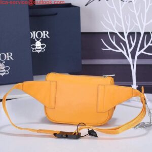 Replica Dior 1ADPO223 Saddle Belt Bag Dior Oblique Galaxy Leather Yellow