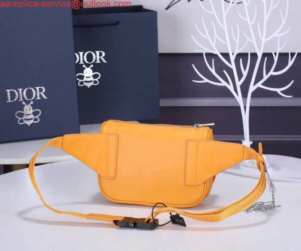 Replica Dior 1ADPO223 Saddle Belt Bag Dior Oblique Galaxy Leather Yellow 3