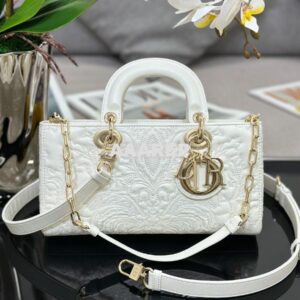 Replica Dior Lady D-Joy Bag Latte Quilted-Effect Lambskin with Ornamen