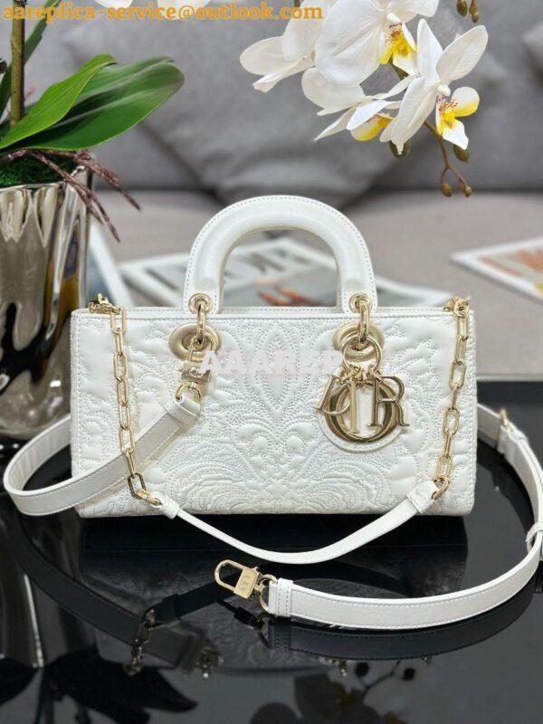 Replica Dior Lady D-Joy Bag Latte Quilted-Effect Lambskin with Ornamen 3