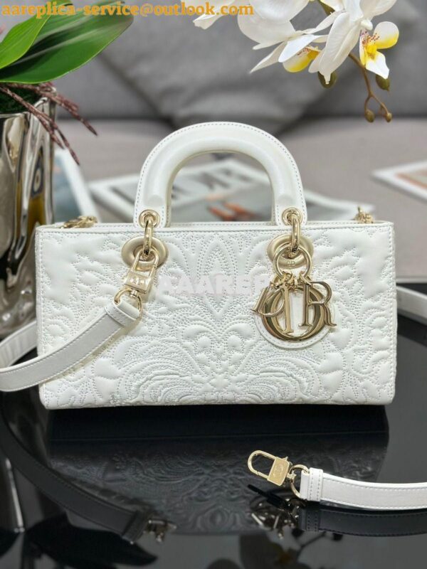 Replica Dior Lady D-Joy Bag Latte Quilted-Effect Lambskin with Ornamen 4