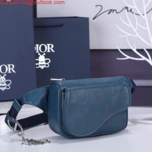 Replica Dior 1ADPO223 Saddle Belt Bag Leather Blue