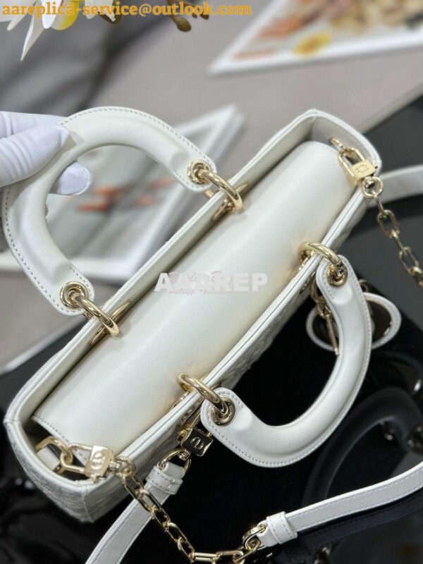 Replica Dior Lady D-Joy Bag Latte Quilted-Effect Lambskin with Ornamen 8