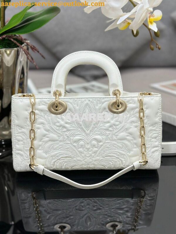 Replica Dior Lady D-Joy Bag Latte Quilted-Effect Lambskin with Ornamen 11