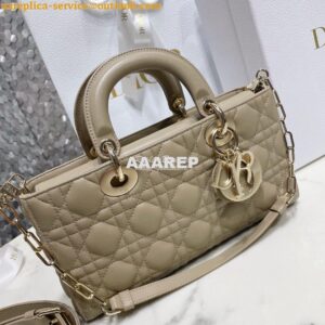 Replica Dior Lady D-Joy Bag Natural Cannage Lambskin M0540O 2