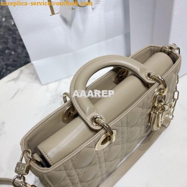 Replica Dior Lady D-Joy Bag Natural Cannage Lambskin M0540O 5