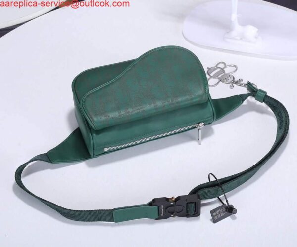 Replica Dior 1ADPO223 Saddle Belt Bag Leather Green 3