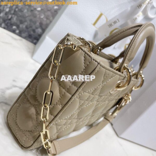 Replica Dior Lady D-Joy Bag Natural Cannage Lambskin M0540O 7