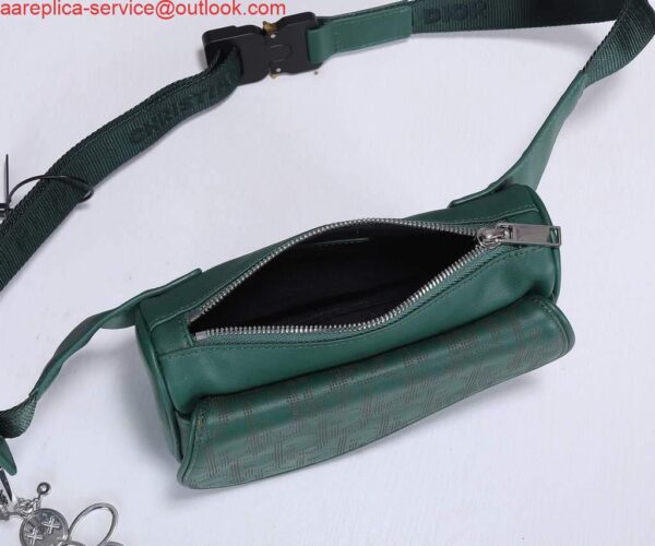 Replica Dior 1ADPO223 Saddle Belt Bag Leather Green 7