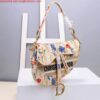 Replica Dior M0446 Dior Saddle Bag Beige Multicolor Mizza Embroidery 2