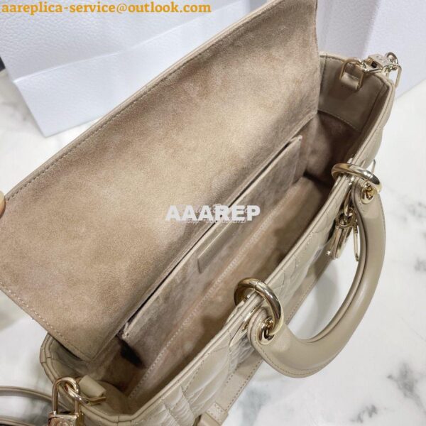 Replica Dior Lady D-Joy Bag Natural Cannage Lambskin M0540O 10