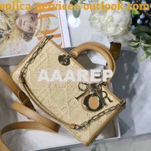 Replica Dior Lady D-Joy Bag Natural Cannage Raffia M0540O