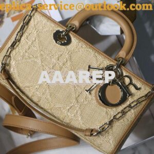 Replica Dior Lady D-Joy Bag Natural Cannage Raffia M0540O 2