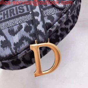 Replica Dior M0446 Dior Saddle Bag Gray Multicolor Mizza Embroidery 2