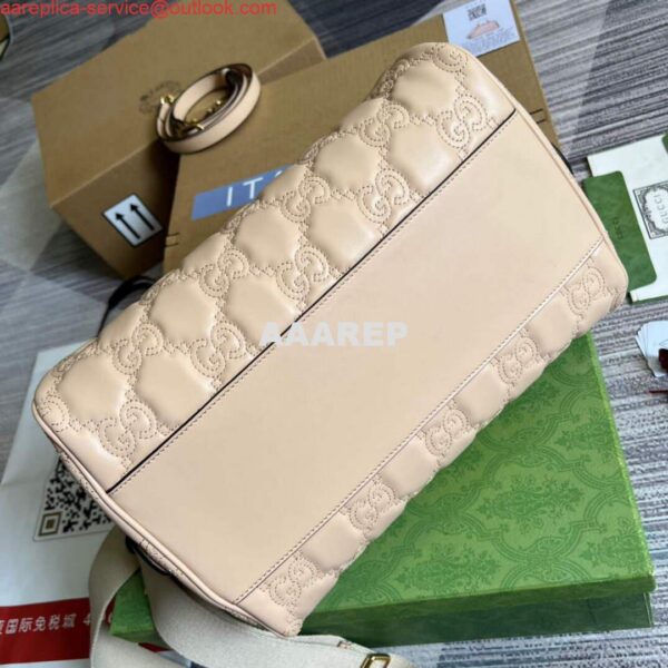 Replica Gucci 702242 GG matelassé leather shoulder bag Beige 9