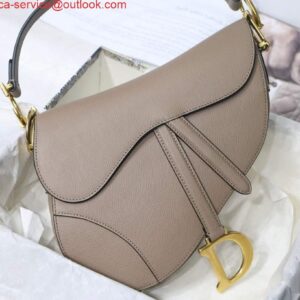 Replica Dior M0446 Dior Saddle Bag Grey Grained Calfskin