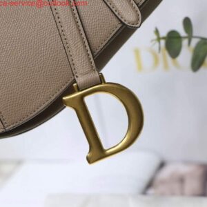 Replica Dior M0446 Dior Saddle Bag Grey Grained Calfskin 2