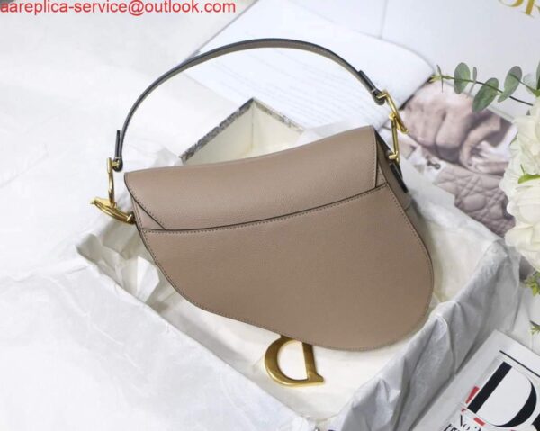 Replica Dior M0446 Dior Saddle Bag Grey Grained Calfskin 5