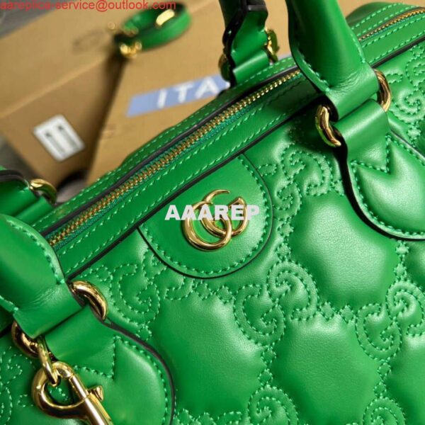 Replica Gucci 702242 GG matelassé leather shoulder bag Bright green 7